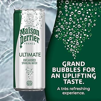 Perrier とと 2本 Perrier Sparkling Natural Mineral Water, Cans 8ct | FreshDirect
